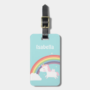 Süßes Fliegendes Einhorn Regenbogen Mädchen Name G Gepäckanhänger