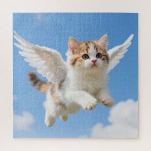 Süßes fliegendes Kätzchen Dreifarbiges Tigerchen B Puzzle