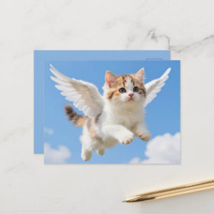 Süßes fliegendes Kätzchen Postkarte