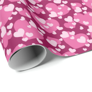 Süßes Fliesenmuster rosa Herzen Geschenkpapier