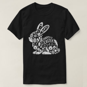 Süßes floralen Hasen-Oster-T-Shirt für Frauen – Pl T-Shirt