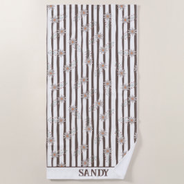 süßes florales Monogramm Name Strandtuch