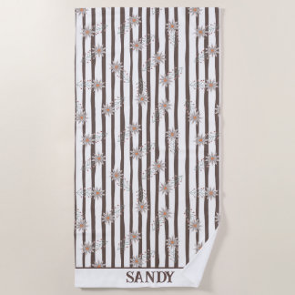 süßes florales Monogramm Name  Strandtuch