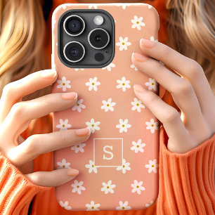 Süßes Florales Pfirsich Gras Lilie Muster Monogram Case-Mate iPhone Hülle