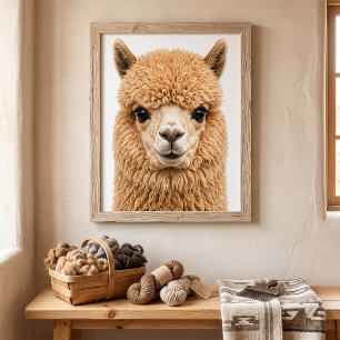 Süßes Fluffiges Alpakatier Poster