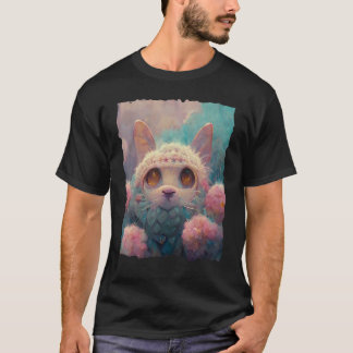 Süßes Fluffiges Katzen Gesicht T-Shirt