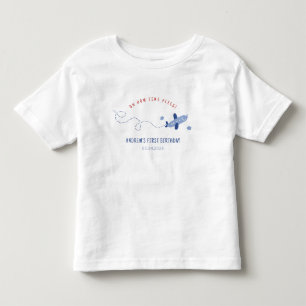 Süßes Flugzeug Wie die Zeit vergeht Erster Geburts Kleinkind T-shirt