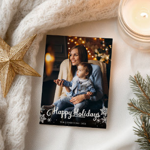 Süßes Foto Frohe Feiertage Schneeflocke Weihnachte Postkarte