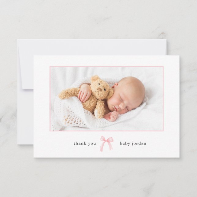 Süßes Foto Mädchen Baby Danke Bogen (Vorderseite)