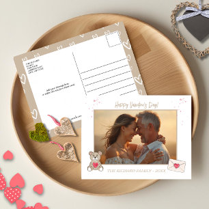 Süßes Foto und Botschaft in Kaffeefarbe Feiertagspostkarte