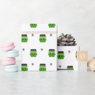 SÜßES FRANKENSTEIN-KOPF-MUSTER-WRAPPPAPER GESCHENKPAPIER