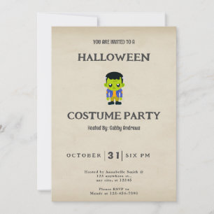 Süßes Frankenstein-Monster Vintage-Halloween Einladung