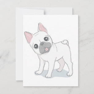 Süßes Französische Bulldogge-Porträt   Hunde-Liebh Einladung