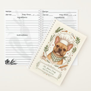 Süßes Französische Bulldoggen Familien Kochbuch Notizbuch