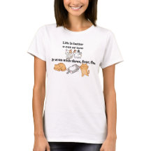 Süßes Frauen T-Shirt - Das Leben ist besser mit Ka