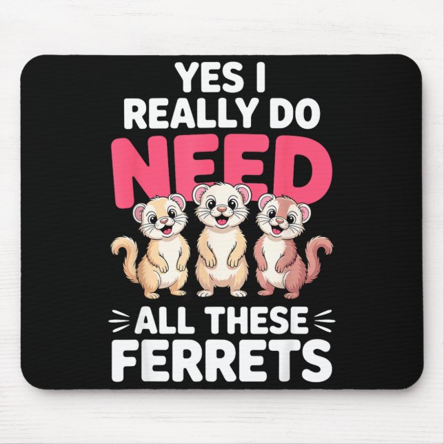 Süßes Frettchen-Design für Männer Frauen Kinder Ti Mousepad (Vorne)
