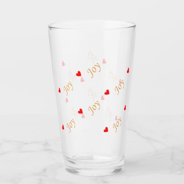 Süßes Freud-Herz-Muster Glas (Vorderseite)