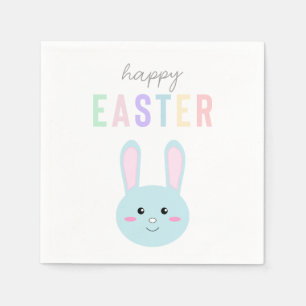 Süßes Frohe Ostern Blaues Kaninchen Kawaii Süß Serviette