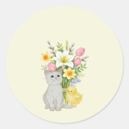 Süßes Frohe Ostern Pastell Runder Aufkleber