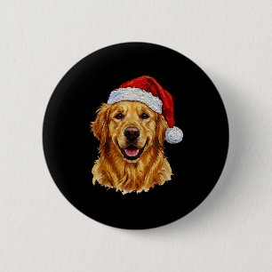 Süßes Frohe Weihnachten Golden Retriever Hund Weih Button