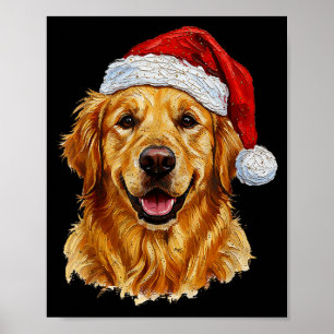 Süßes Frohe Weihnachten Golden Retriever Hund Weih Poster