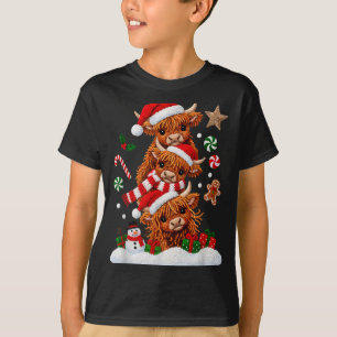 Süßes Frohe Weihnachten Highland-Kuh Weihnachten S T-Shirt