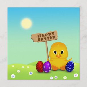 Süßes Frohes Ostern Baby Küken Einladung