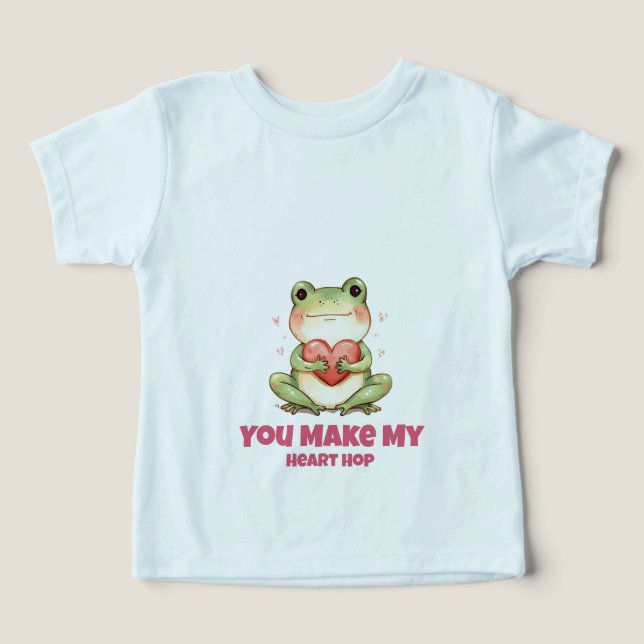 Süßes Frosch-Valentins-T-Shirt (Design Vorderseite)