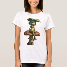 Süßes Froschmädchen sitzt auf einem Pilz T-Shirt
