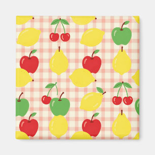 Süßes Frucht-Gingham-Muster Magnet
