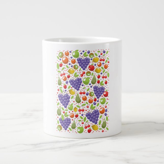 Süßes Früchte-Muster Jumbo-Tasse (Vorderseite)