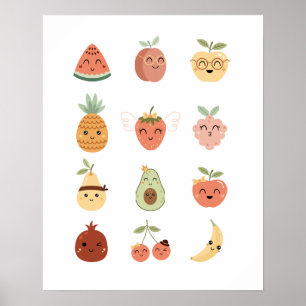 Süßes Früchteposter Druck Poster