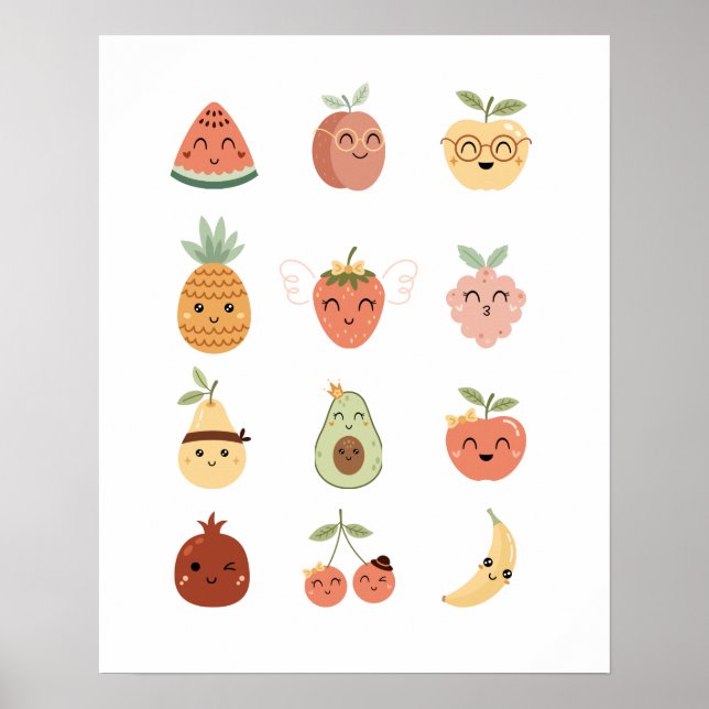 Süßes Früchteposter Druck Poster (Vorne)