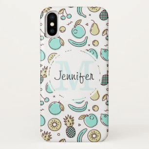Süßes Fruchtmuster Sommerliches Monogramm Case-Mate iPhone Hülle