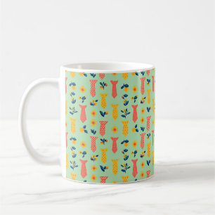 Süßes Frühlingsblumen- und Krawattenmuster Kaffeetasse