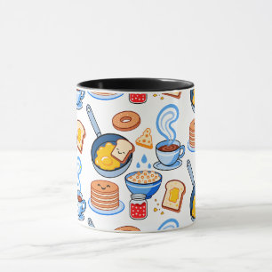 Süßes Frühstücksmuster – Kawaii-Lebensmittel nahtl Tasse