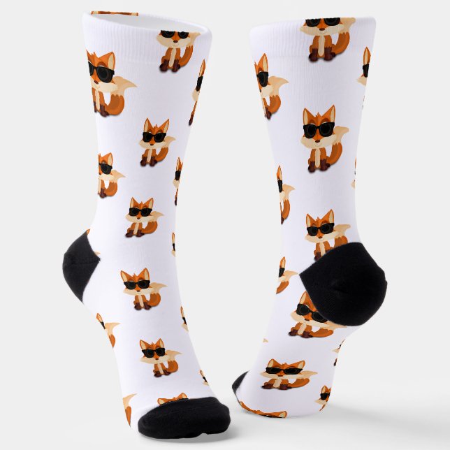 Süßes Fuchs-Muster Waldtier-Druck Socken-Design Socken (Gewinkelt)