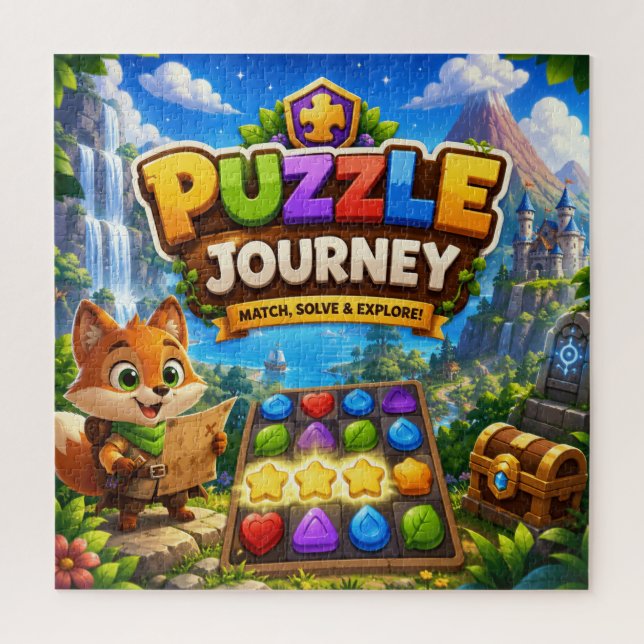 Süßes Fuchs-Puzzle-Abenteuer-Spaß-Kinder-Spiel-Kun Puzzle (Vertikal)