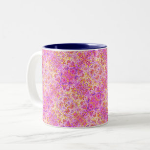 Süßes Fuchsien-Traumgarten-Muster Zweifarbige Tasse