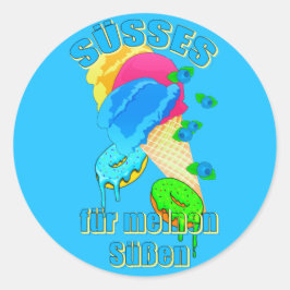 SÜSSES für meinen Süßen Eis Donut Blaubeeren Runder Aufkleber