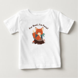 Süßes "Fur Real, I'm Foxy" Cartoon Fox Kids T-Shir Baby T-shirt