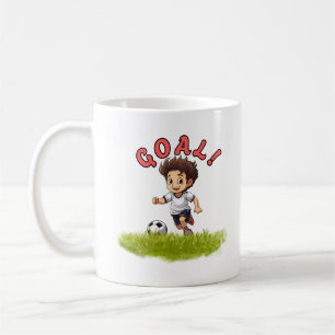 Süßes Fußball-Kinder-Cartoon-Sportdesign Kaffeetasse