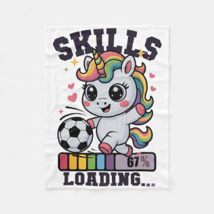 Süßes Fußball Mädchen Einhorn 67 Fähigkeiten Laden Fleecedecke