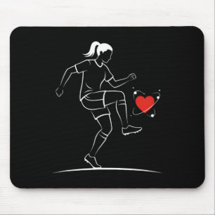 Süßes Fußball Mädchen Valentinstag Design Herz Lie Mousepad