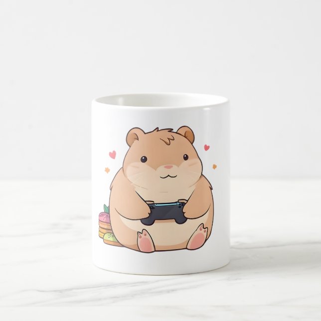Süßes Gamer-Capybara Kawaii-Design Kaffeetasse (Mittel)