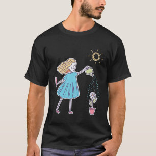Süßes Gartenmädchen Sonne Eiscreme und Blumen Hob T-Shirt