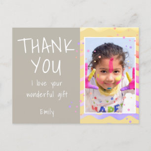 Süßes Geburtstags-Dankeschön-Kinderfoto Mädchen Postkarte