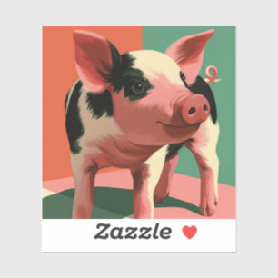 Süßes geflecktes Schwein Farbige Pop-Art Aufkleber