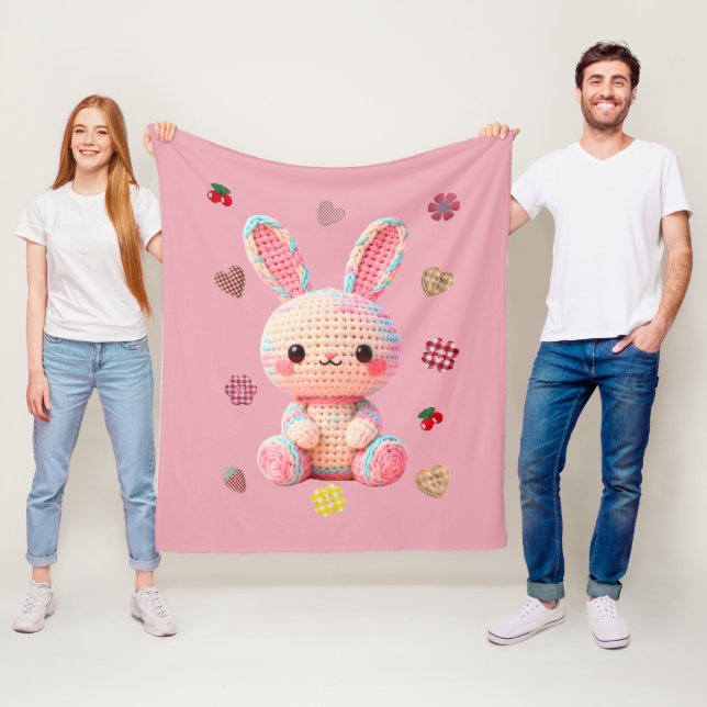 Süßes gehäkeltes Kaninchen Fleecedecke (Beispiel)