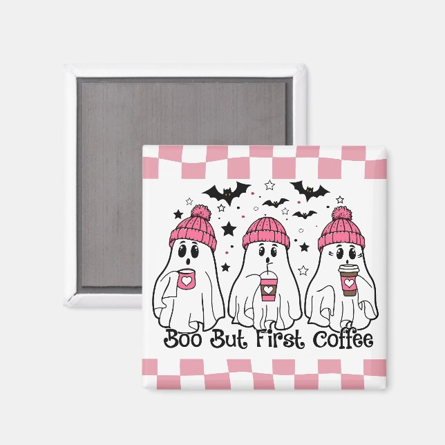 Süßes Geist Kaffee Rosa Magnet (Vorderseite/Rückseite)